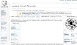 
							         Northland College (Wisconsin) - Wikipedia								  
							    