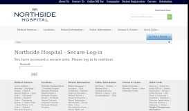 
							         Northside Hospital - Secure Log-in								  
							    