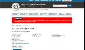 
							         northstar bank of texas - Entity Detail | Texas Department of ...								  
							    