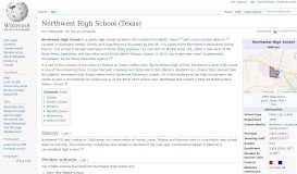 
							         Northwest High School (Texas) - Wikipedia								  
							    