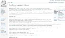 
							         Northwest Lineman College - Wikipedia								  
							    