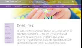 
							         Northwestern Center for Talent Development - CTD Enrollment								  
							    