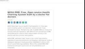 
							         NOSH EMR: Free, Open source Health Charting System built by a ...								  
							    