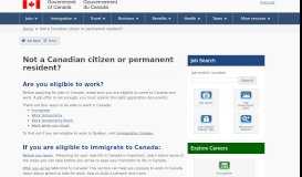 
							         Not a Canadian citizen or permanent resident? - Job Bank								  
							    