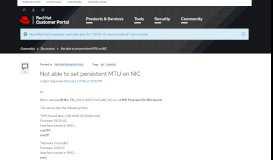 
							         Not able to set persistent MTU on NIC - Red Hat Customer Portal								  
							    