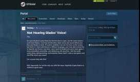 
							         Not Hearing Glados' Voice! :: Portal General Discussions								  
							    