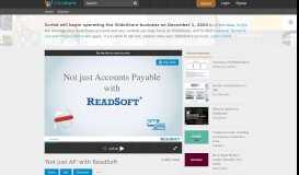 
							         'Not just AP' with ReadSoft - SlideShare								  
							    