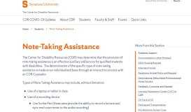 
							         Note-Taking Assistance | The Office of Disability Services								  
							    
