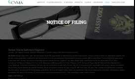 
							         Notice of Filing - Cyma Systems								  
							    