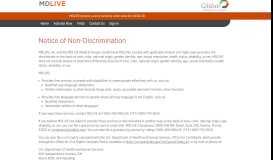 
							         Notice of Non-Discrimination - MDLive								  
							    