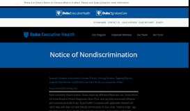 
							         Notice of Nondiscrimination - English | DEH - Duke Executive Health								  
							    