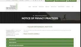 
							         Notice of Privacy Practices - Tucson Orthopaedic Institute								  
							    