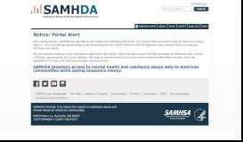 
							         Notice: Portal Alert | SAMHDA								  
							    