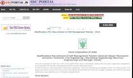 
							         (Notification) FCI: Recruitment of 349 Management ... - SSC PORTAL								  
							    