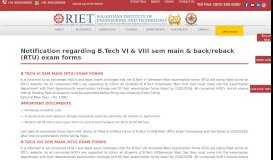 
							         Notification regarding B.Tech VI & VIII sem main & back/reback (RTU ...								  
							    