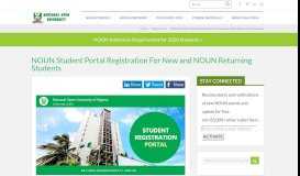
							         NOUN Student Portal Registration For New & NOUN Returning Students								  
							    