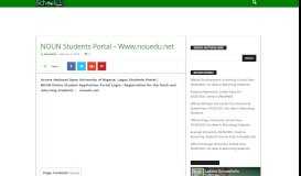 
							         NOUN Students Portal - Www.nouedu.net - Schoolinfong.com								  
							    