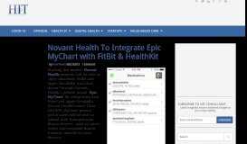 
							         Novant Health To Integrate Epic MyChart with FitBit & HealthKit								  
							    