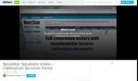 
							         NovaStar Solutions Video - Calibration Services Portal on Vimeo								  
							    