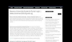 
							         Novena University Students Portal Login | www.novenauniversity.edu.ng								  
							    
