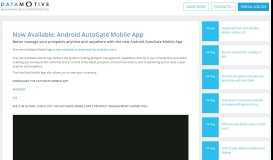 
							         Now Available: Android AutoGate Mobile App - DataMotive Portal								  
							    