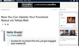 
							         Now You Can Update Your Facebook Status via Yahoo Mail - Mashable								  
							    