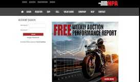 
							         NPA Account Sign On - National Powersport Auctions								  
							    