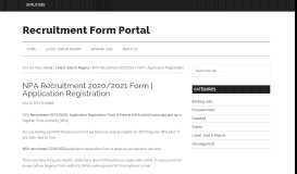 
							         NPA Recruitment 2019/2020 | Application Registration Form ...								  
							    