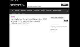 
							         NPF Recruitment 2019/2020, Nigeria Police Form www.npf.gov.ng ...								  
							    