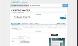 
							         np.medatrax.com at WI. Medatrax, Inc. - Website Informer								  
							    