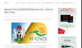 
							         Npower Portal 2018/2019 Recruitment – How to Get it Fast								  
							    
