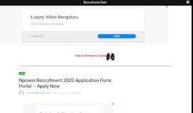 
							         Npower Recruitment 2019-2020 Application Registration Form - www ...								  
							    