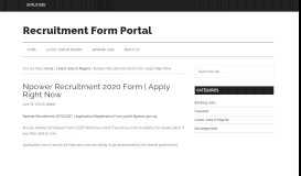 
							         Npower Recruitment 2019/2020 | Application Registration Form at ...								  
							    