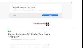 
							         Npower Registration 2019/2020 Form - See How to Apply Online Here								  
							    