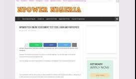 
							         Npower Tech Online Assessment Test, Login and Participate - Npower								  
							    