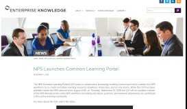 
							         NPS Launches Common Learning Portal - Enterprise Knowledge								  
							    