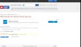 
							         NPS - Novell Portal Service | AcronymFinder								  
							    
