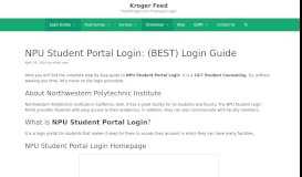
							         NPU Student Portal Login: (BEST) Login Guide Everydaysolutionsforu								  
							    