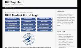 
							         NPU Student Portal Login - Billpayhelp.org								  
							    