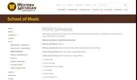 
							         NSAD Schedule | School of Music | Western Michigan University								  
							    