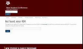 
							         NSC Registration - New Student Conference - Texas A&M University								  
							    