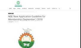 
							         NSE New Application Guideline for Membership (September ) 2018 ...								  
							    