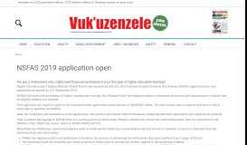 
							         NSFAS 2019 application open | Vuk'uzenzele								  
							    