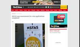 
							         NSFAS says assessments for 2019 applications completed – The Citizen								  
							    