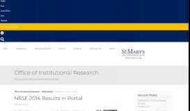 
							         NSSE 2014 Results in Portal - Office of Institutional Research								  
							    
