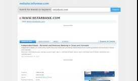 
							         nstarbank.com at WI. Independent Bank - Personal and ...								  
							    