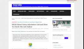 
							         NSUK Direct Entry Admission List and How To Check The List Online ...								  
							    