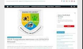 
							         NSUK Postgraduate Admission List 2018/2019 Released ...								  
							    