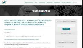 
							         NSU's Huizenga Business College Honors Miami Dolphins Owner ...								  
							    