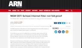 
							         NSW DET: School Internet filter not fail-proof - ARN								  
							    